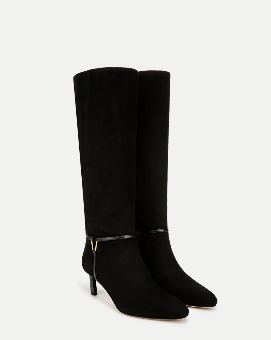 Kenzie Mid-Heel Tall Boot Wide-Calf in Black