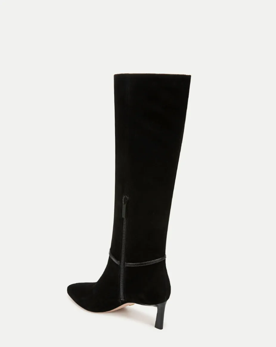 Kenzie Mid-Heel Tall Boot Wide-Calf in Black