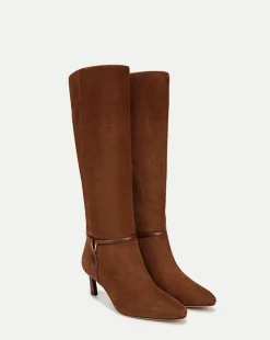 Kenzie Mid-Heel Tall Boot Wide-Calf in Cedar