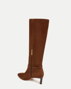 Kenzie Mid-Heel Tall Boot Wide-Calf in Cedar