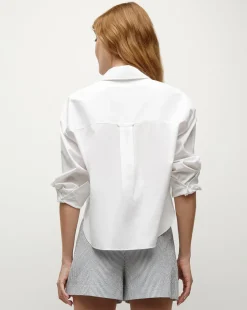 Khai Poplin Top in White