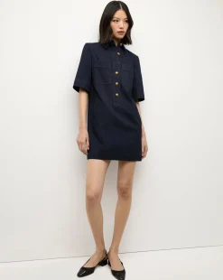 Koulis Mini Denim Dress in Dark Wash