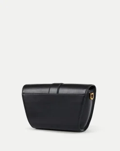 Large Crest Lock Trap Bag in Black