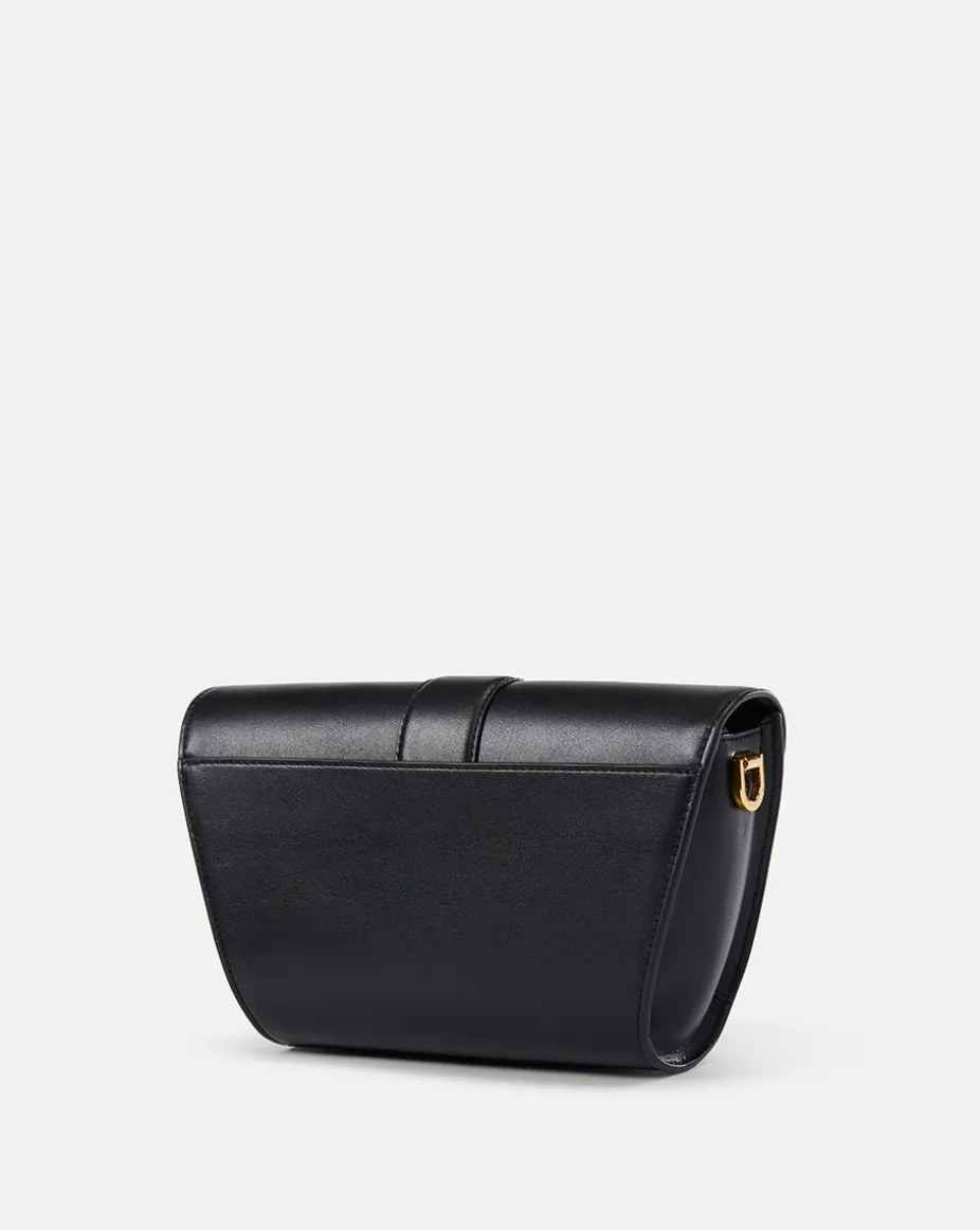 Large Crest Lock Trap Bag in Black