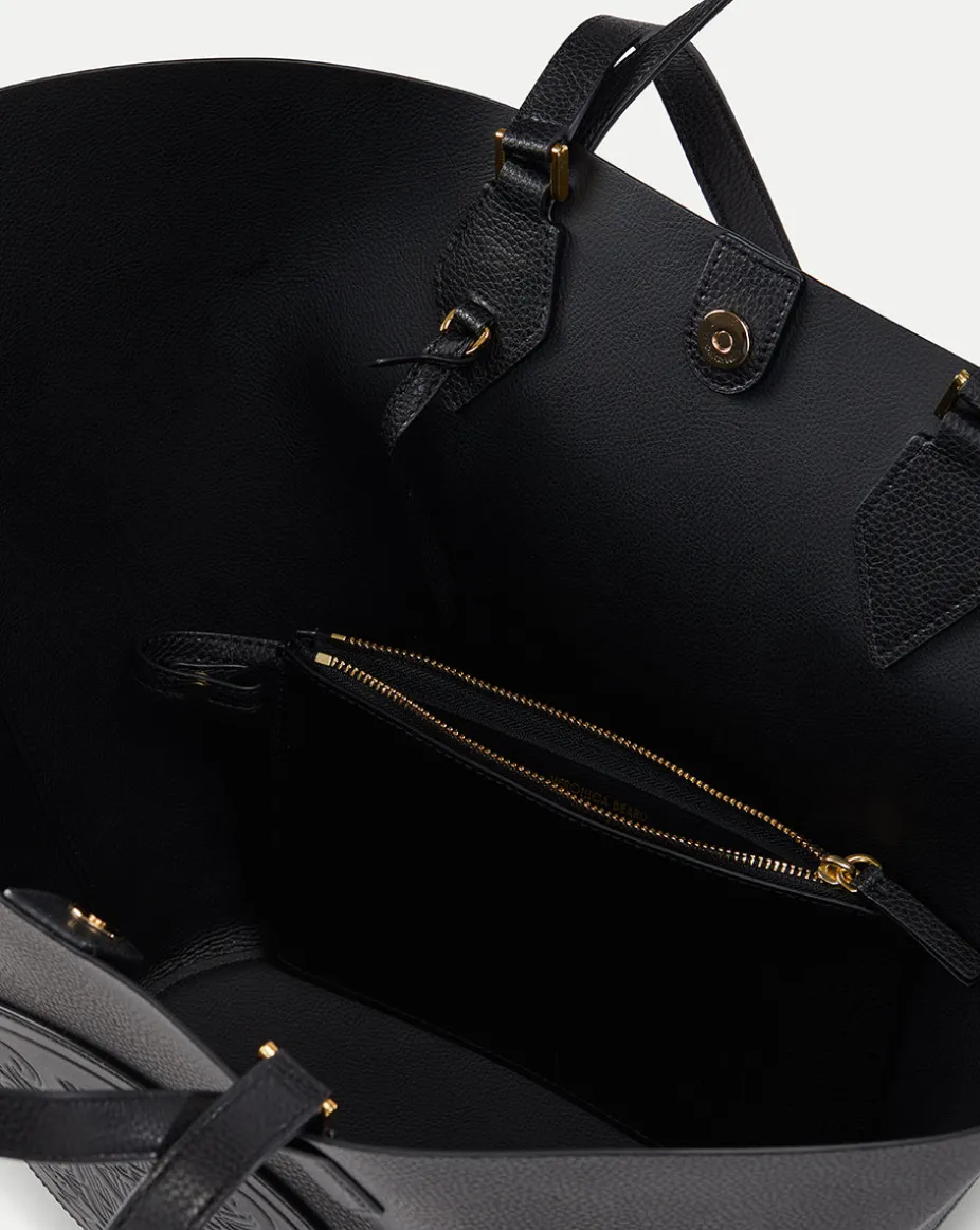 Large Crest Tote in Black