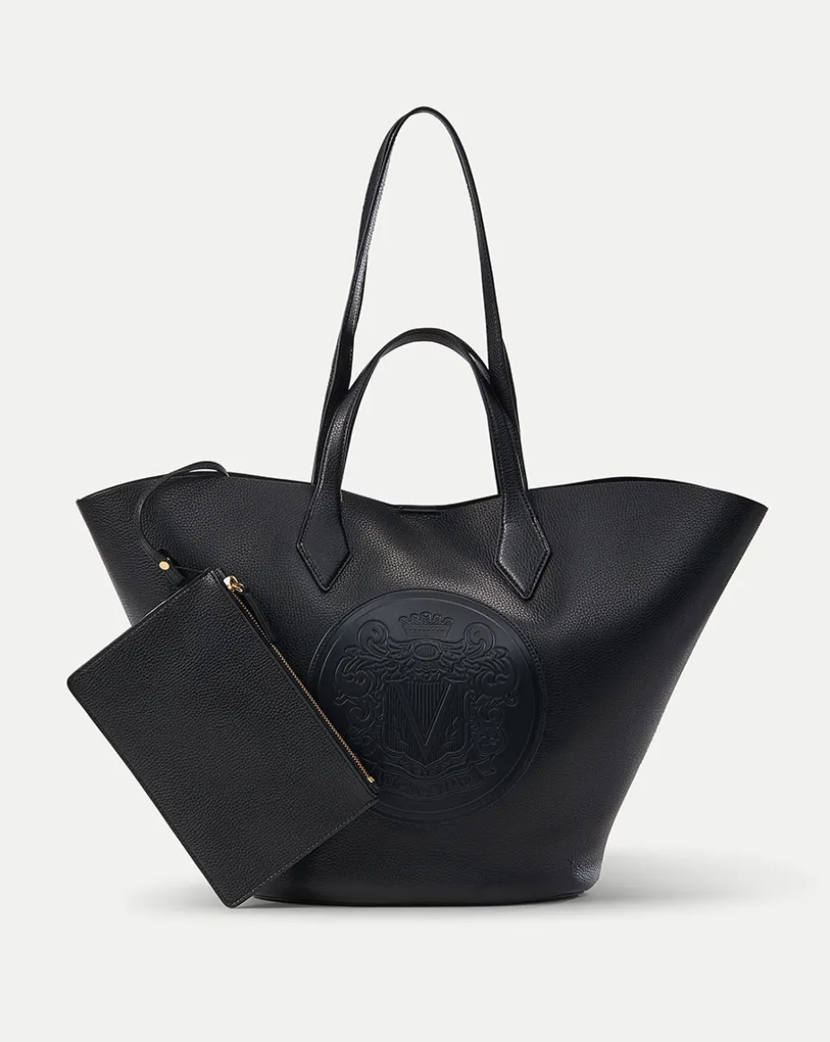 Large Crest Tote in Black
