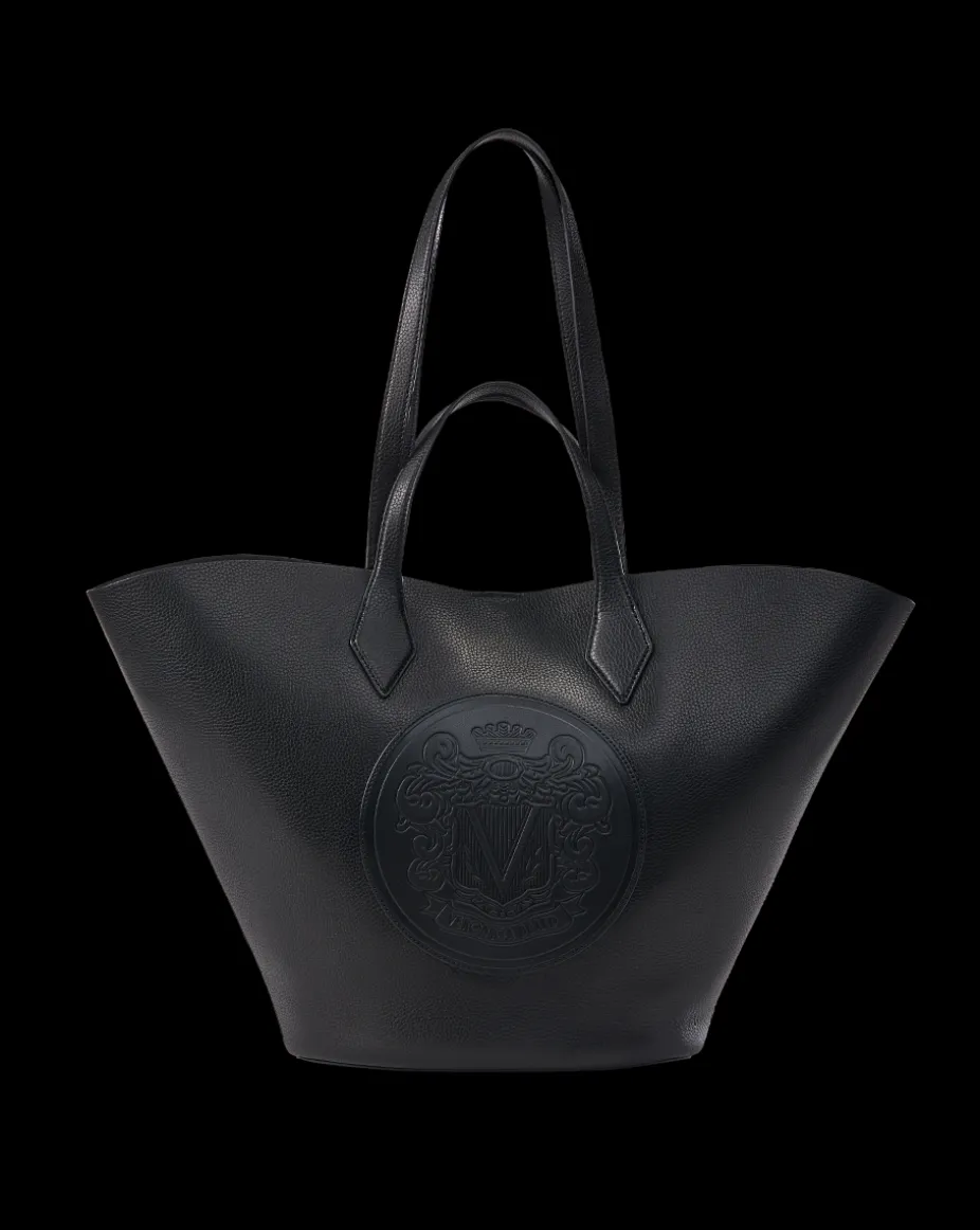 Large Crest Tote in Black