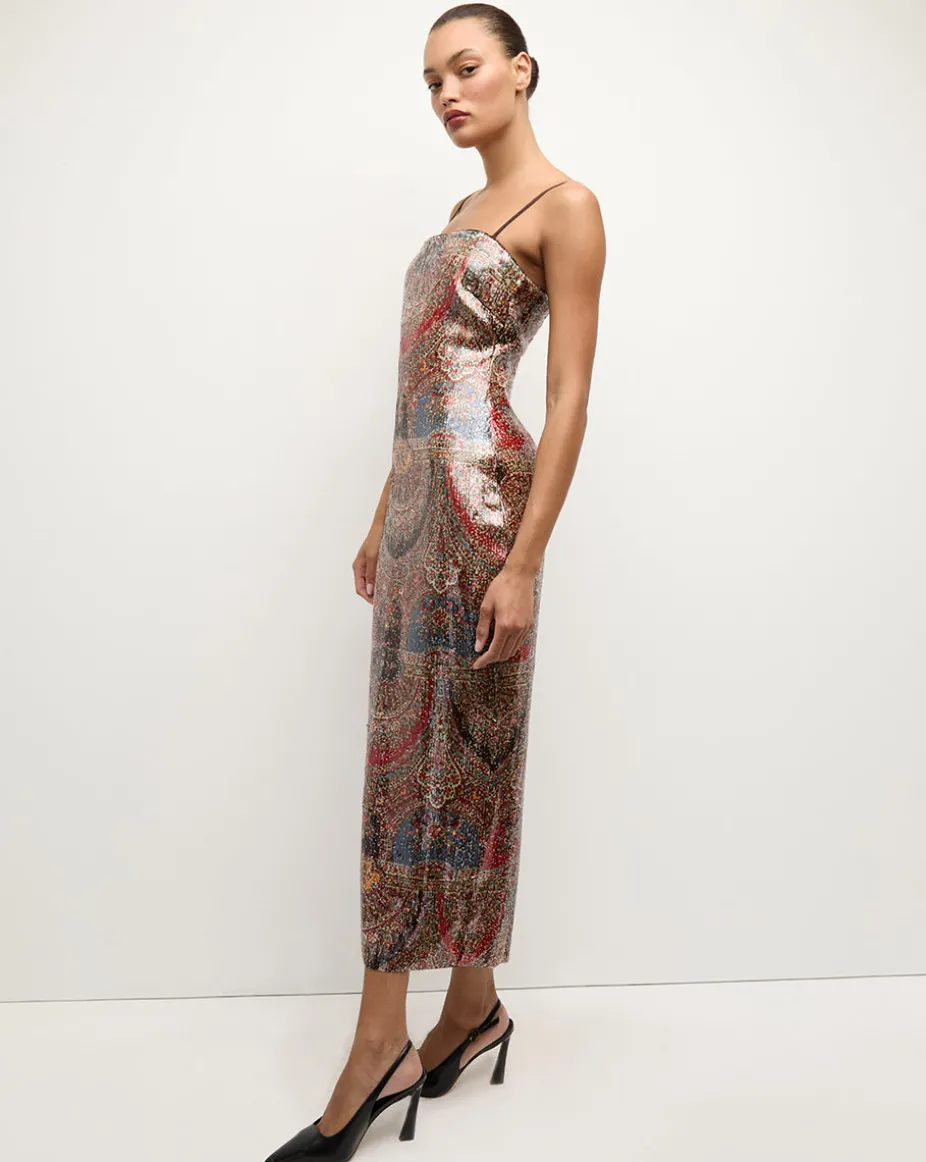 Leda Dress in Red Multi