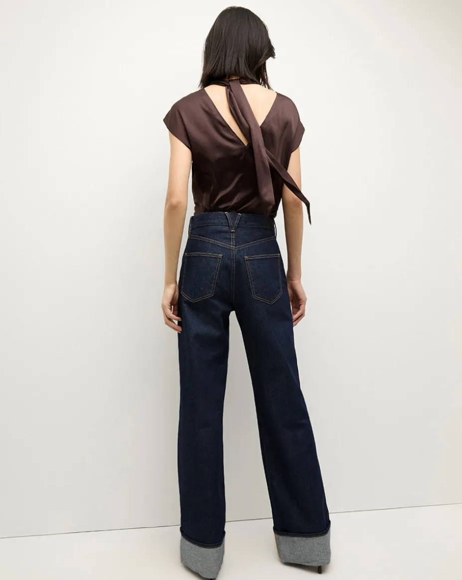 Leilany Silk Top in Dark Chocolate