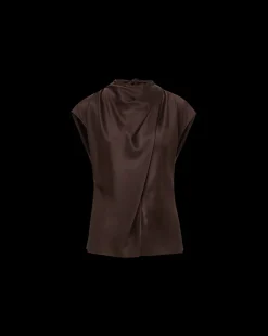 Leilany Silk Top in Dark Chocolate