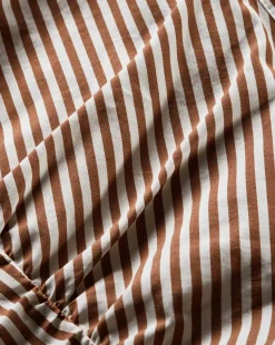 Lex Striped Dress in Deep Ochre/White