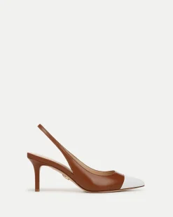 Liliana Leather Slingback Pump in Caramel/Coconut