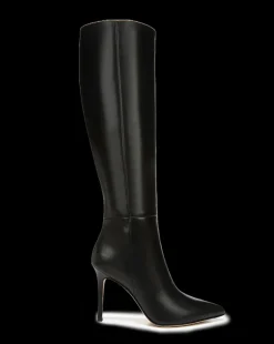 Lisa Leather Tall Boot in Black