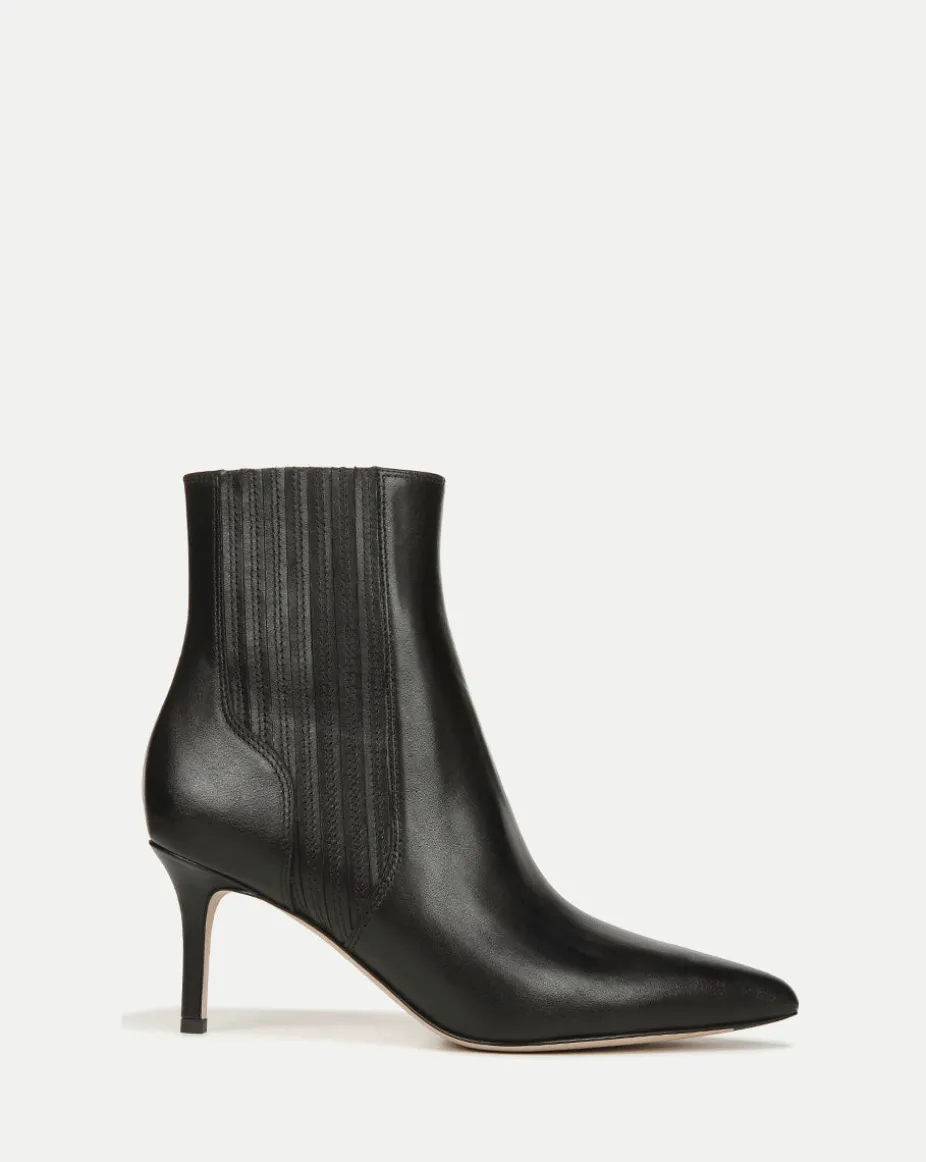 Lisa Mid-Heel Leather Bootie