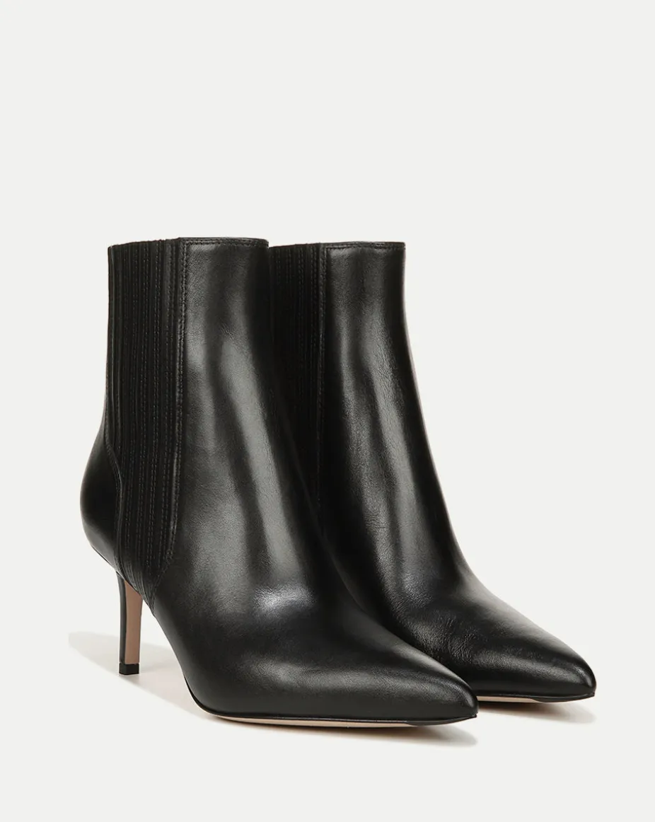 Lisa Mid-Heel Leather Bootie