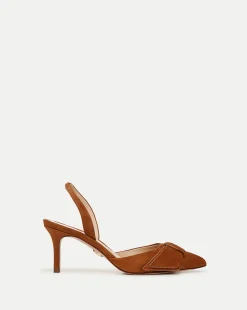 Lisbeth Suede Slingback Pump in Caramel
