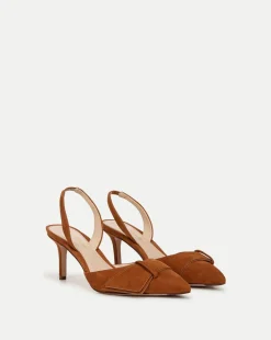 Lisbeth Suede Slingback Pump in Caramel