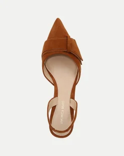 Lisbeth Suede Slingback Pump in Caramel