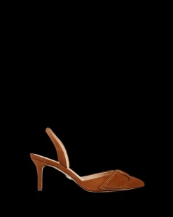 Lisbeth Suede Slingback Pump in Caramel
