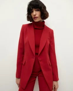 Long and Lean Dickey Jacket in Crimson Red