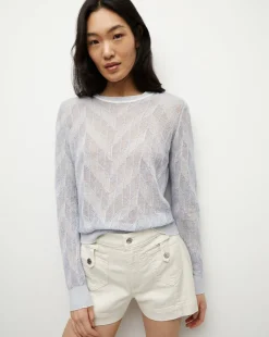 Magellen Linen-Blend Sweater in Light Blue