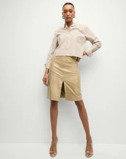 Maia Striped Shirt in Acorn/White