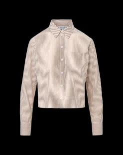 Maia Striped Shirt in Acorn/White
