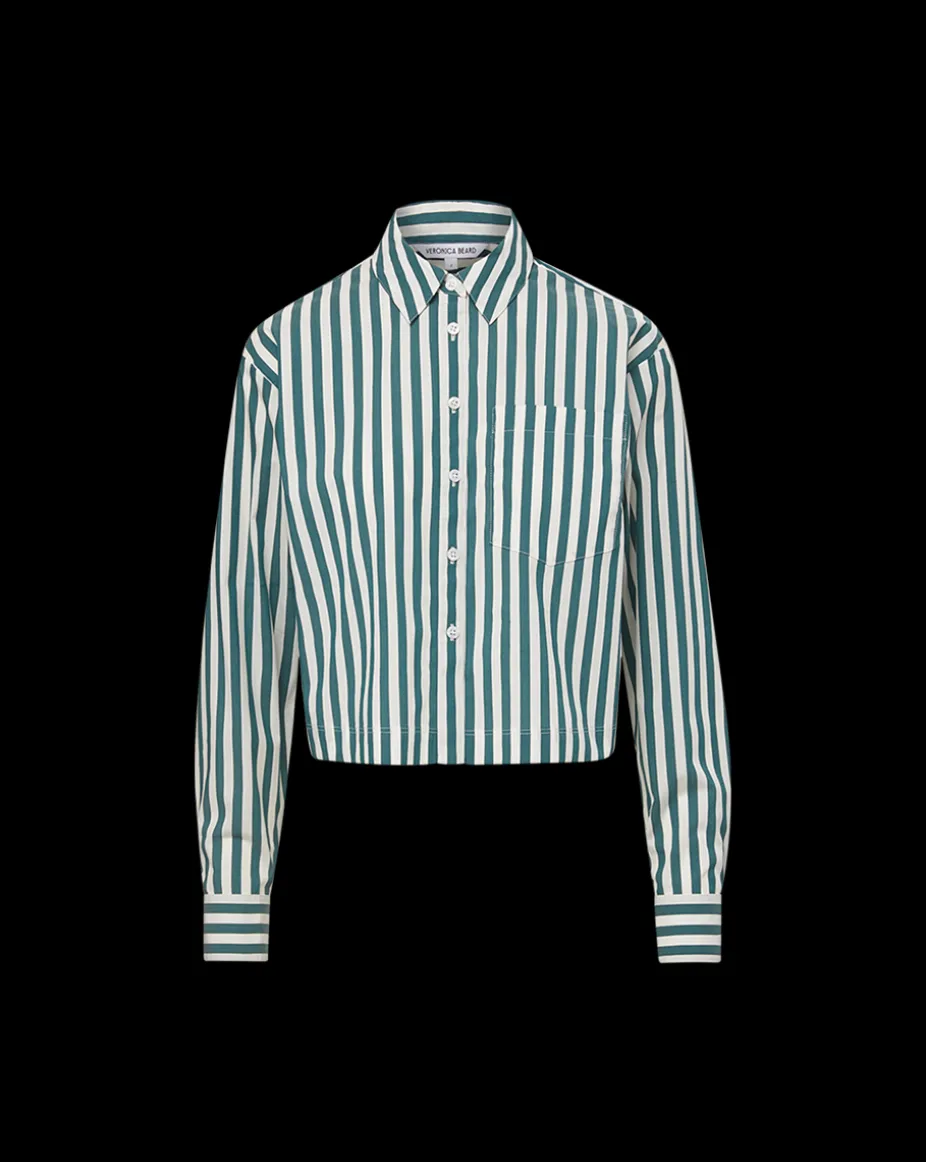 Maia Striped Shirt in Green/White