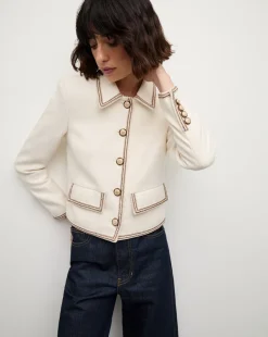 Makayla Cropped Jacket in Ivory