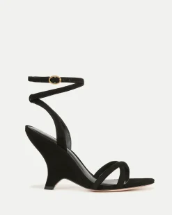 Manuela Sculpted Wedge Suede Sandal