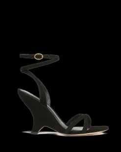 Manuela Sculpted Wedge Suede Sandal