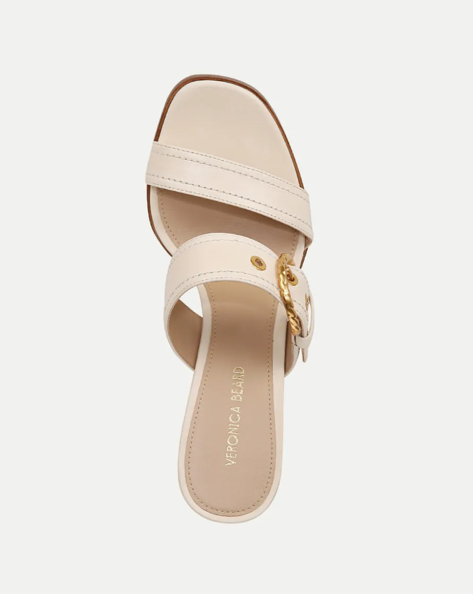 Margaux Leather Buckle Sandle| Veronica Beard