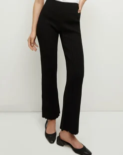 Massaro Rib-Knit Pant in Black