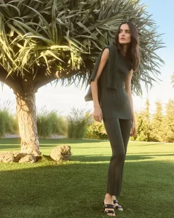 Massaro Rib-Knit Skinny-Flare Pant