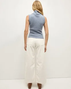 Mazzy Cashmere Turtleneck in Smoke Blue