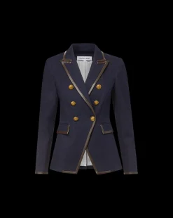 Miller Denim Blazer Dickey Jacket in Dark Wash