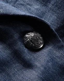 Miller Linen Dickey Jacket in Blue Melange