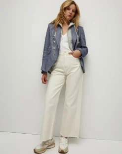 Miller Linen Dickey Jacket in Blue Melange