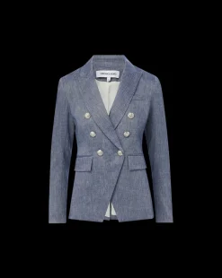 Miller Linen Dickey Jacket in Blue Melange