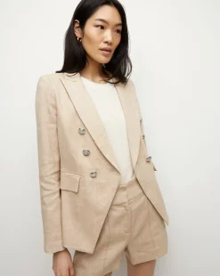 Miller Linen Dickey Jacket in Khaki Melange