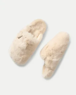 Mink Clog Slippers in Cream