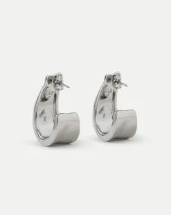 Molten Silver Ribbon Hoop in Silver