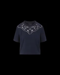 Monty Cotton Cropped Tee in Navy