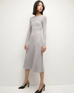 Nami Midi Sweater Dress in Silver