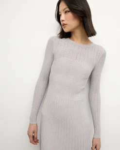 Nami Midi Sweater Dress in Silver