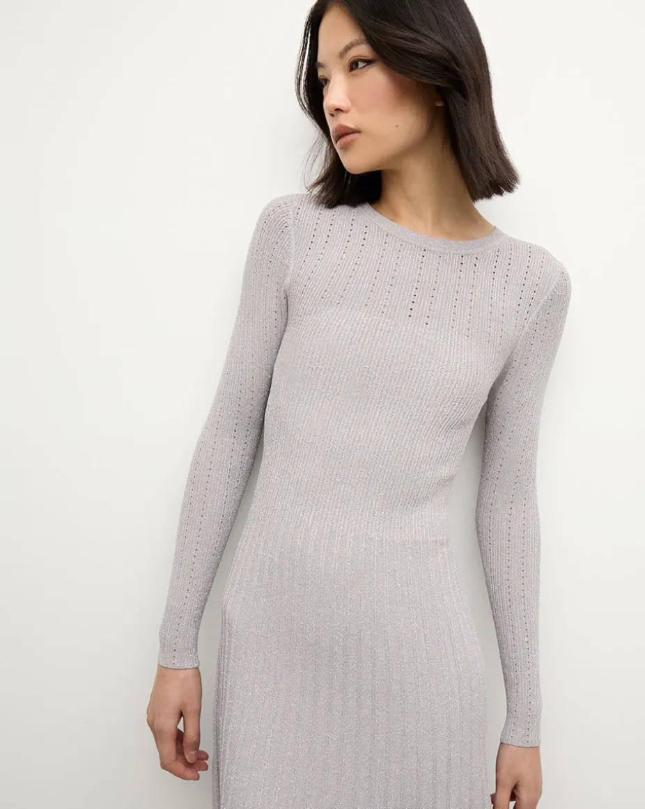 Nami Midi Sweater Dress in Silver
