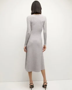 Nami Midi Sweater Dress in Silver