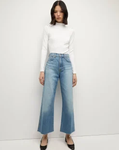 Nate Top With Buttons in White