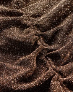 Neeta Ruched Long Sleeve Top in Gold