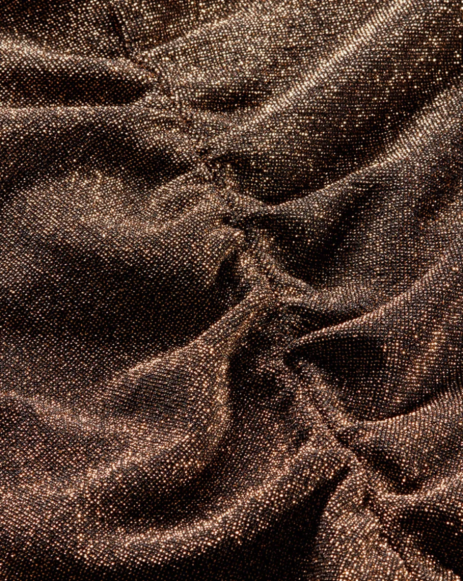 Neeta Ruched Long Sleeve Top in Gold